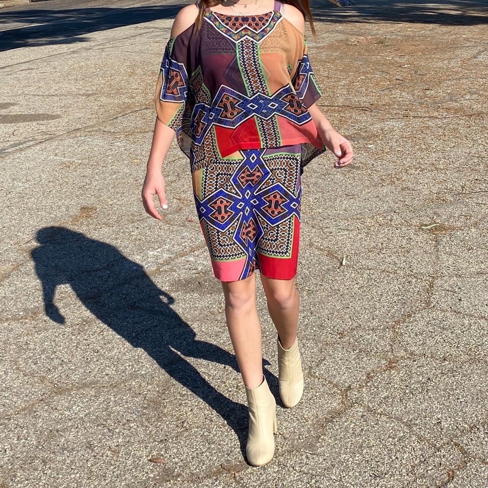 COPY - NWOT Etro Geometric Print Tiered Silk Dres…